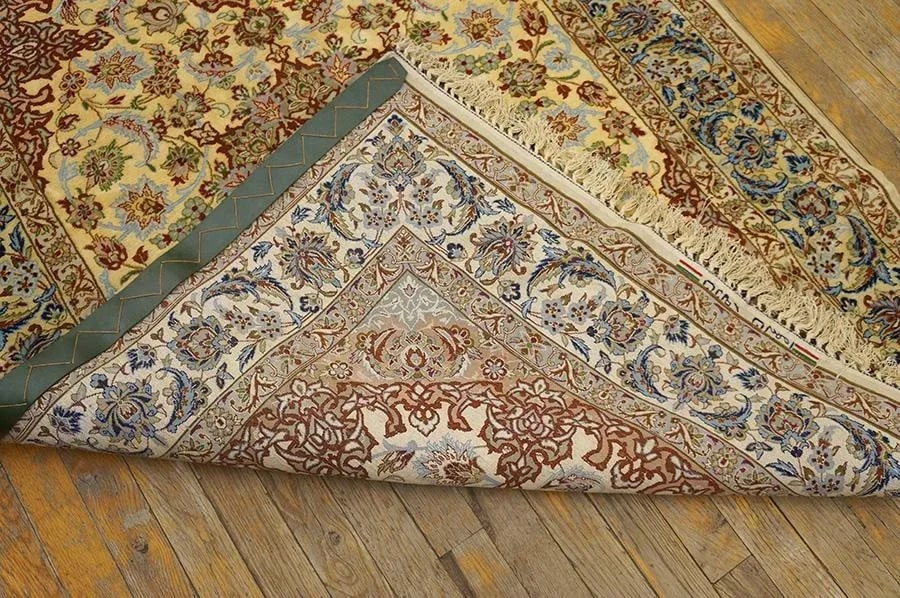 Extremely Fine and Intricate Floral Medallion Design Happy Light Yellow Color Mid 20th Century Vinta - 8