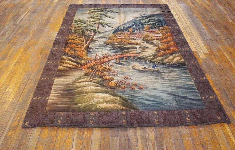 1920s Artistic Antique Scenic Pictorial Antique Chinese Textile Art Tapestry - 2