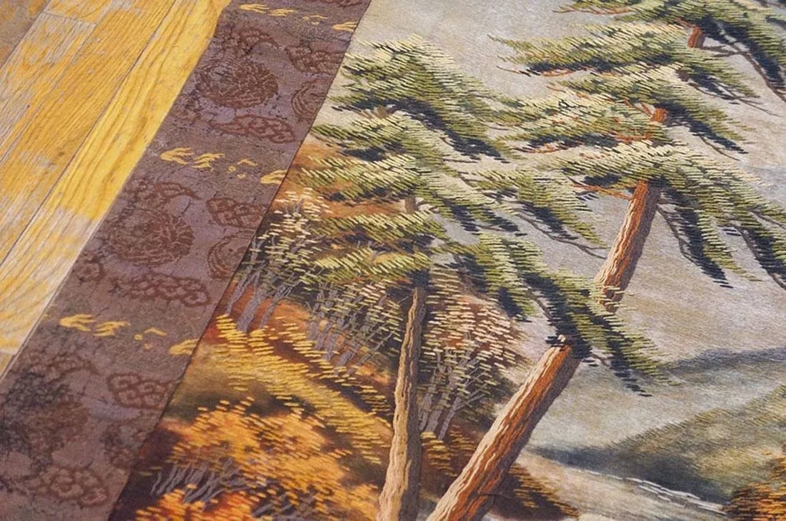1920s Artistic Antique Scenic Pictorial Antique Chinese Textile Art Tapestry - 4