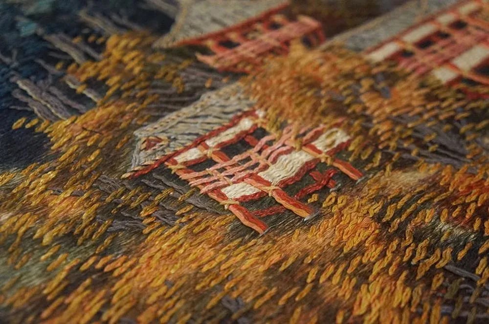 1920s Artistic Antique Scenic Pictorial Antique Chinese Textile Art Tapestry - 8