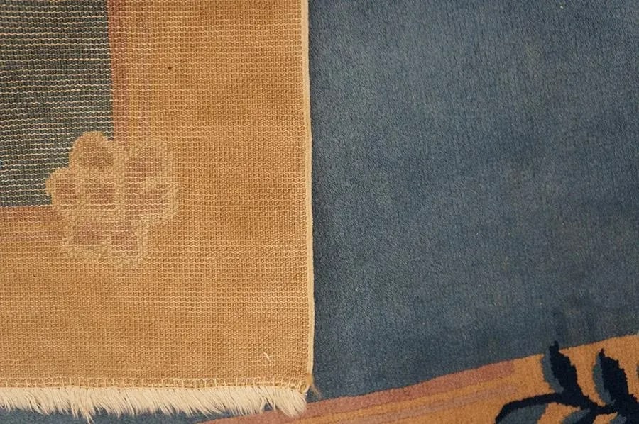 Blue Antique Open Field Floral Deco Runner Chinese Peking Carpet Rug - 9