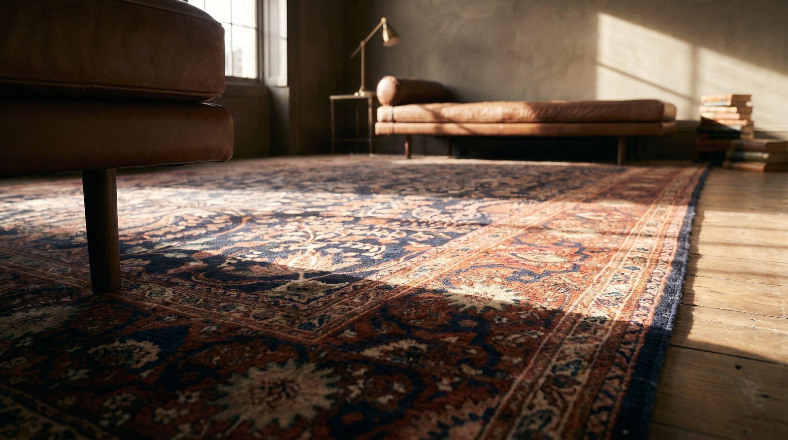 1930s Blue Navy Floral Antique Persian Sarouk Farahan Carpet 8'8" X 12'8" Woven Wool Rug - 11