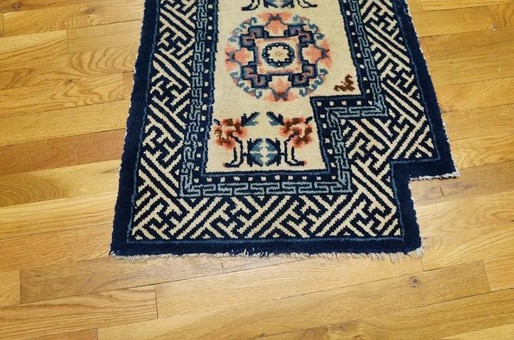 Rare and Collectable Trapping Classic Ivory and Blue Color Antique Chinese Horse Cover - 4