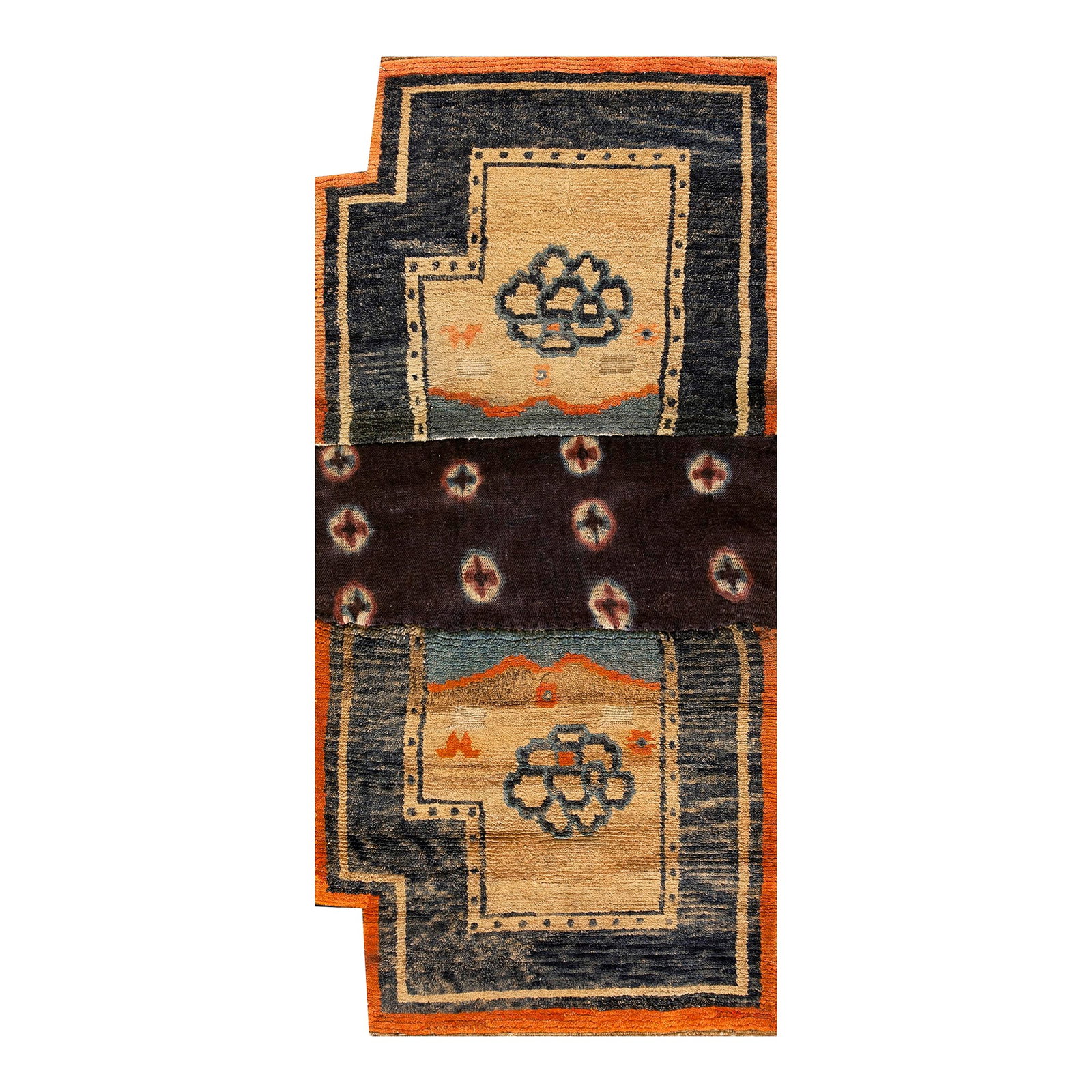 Early 20th Chinese Tibetan Saddle Cover: Early 20th Chinese Tibetan Saddle Cover ( 2'2'' x 4'7'' - 66 x 140 ) Chinese Carpets made in China proper. See entries Ningshia, Peking, Art Deco. General Rug Type:Chinese Specific Rug Type:Chinese