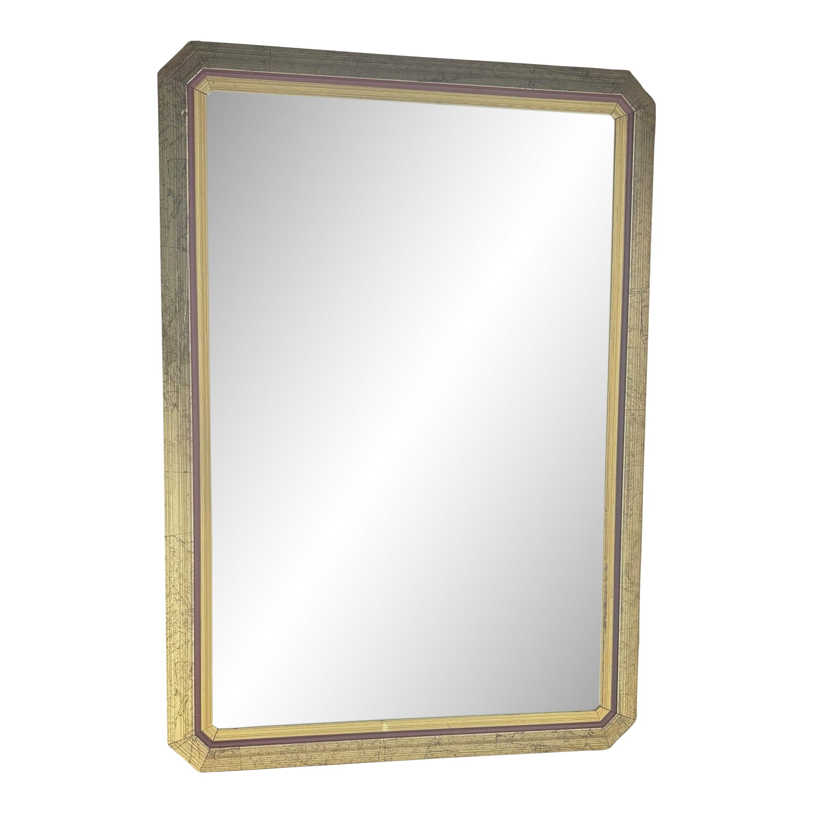 Late 20th Century Bombay Company Gold Gilt Wood Florentine Italian Beveled Mirror: Vintage The Bombay Company Gold Gilt /Red Florentine Beveled Wood Rectangular Wall Mirror Italy 16X 24" EUC Condition: Alterations: Original Condition Unaltered Imperfections: Some Imperfections