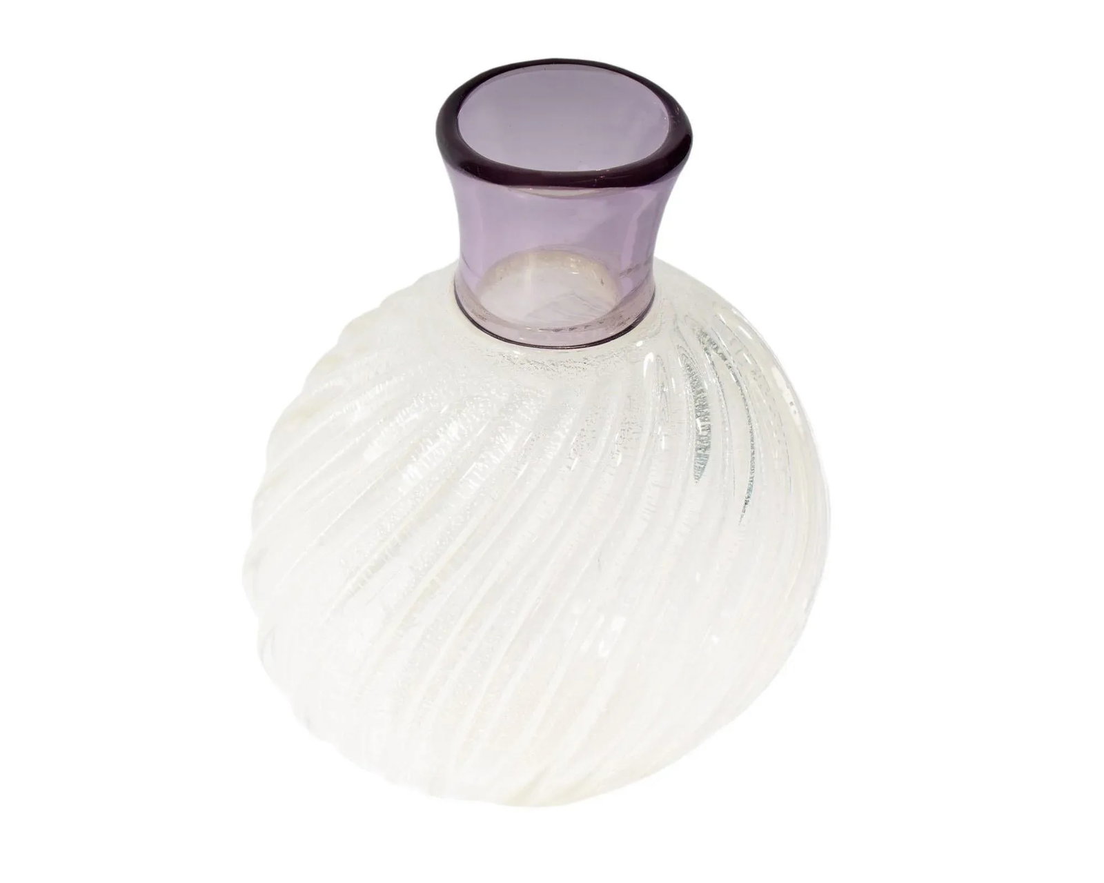 Mikasa Amethyst and Silver Fleck Glass Vase by Larry Laslo - 2