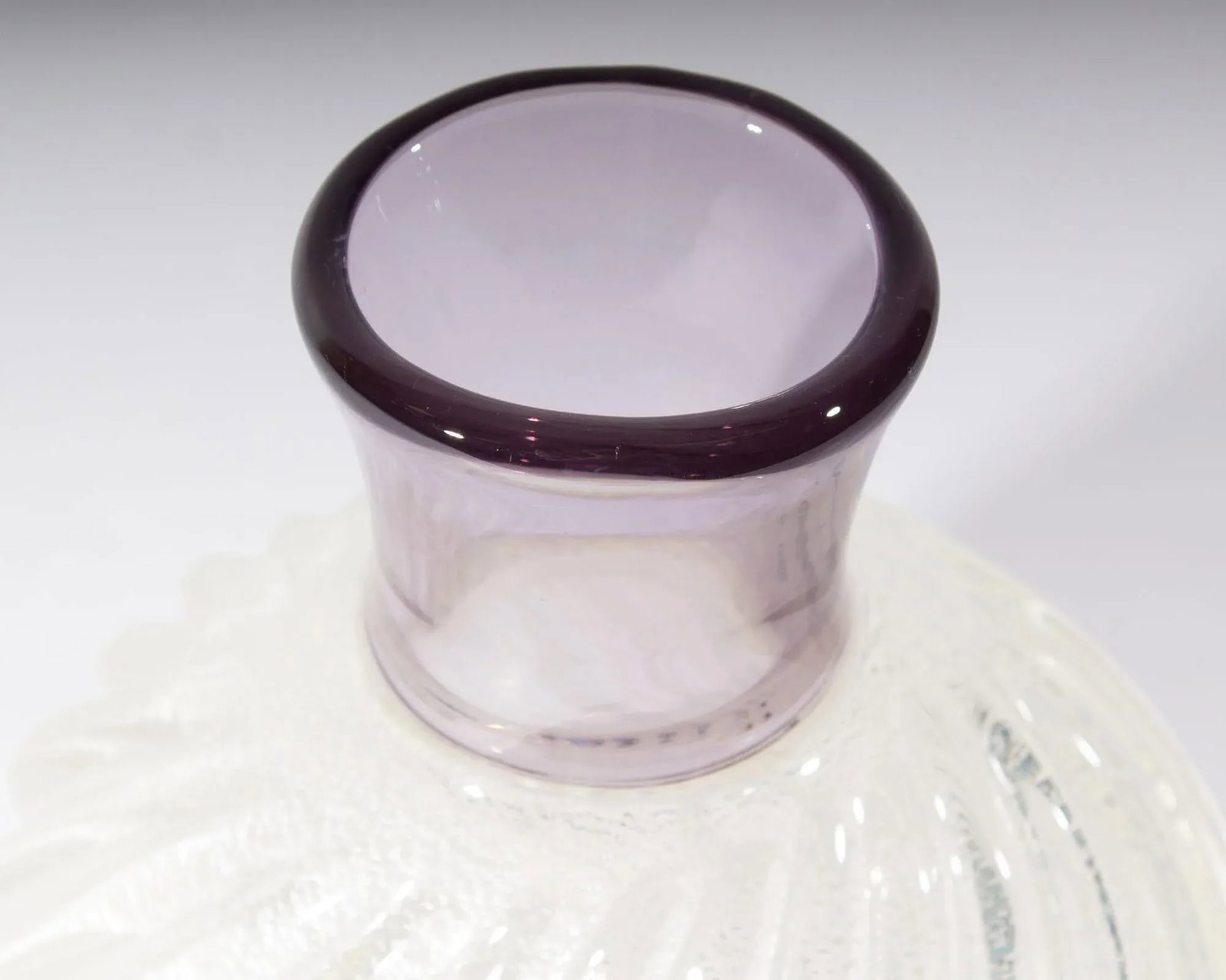 Mikasa Amethyst and Silver Fleck Glass Vase by Larry Laslo - 3