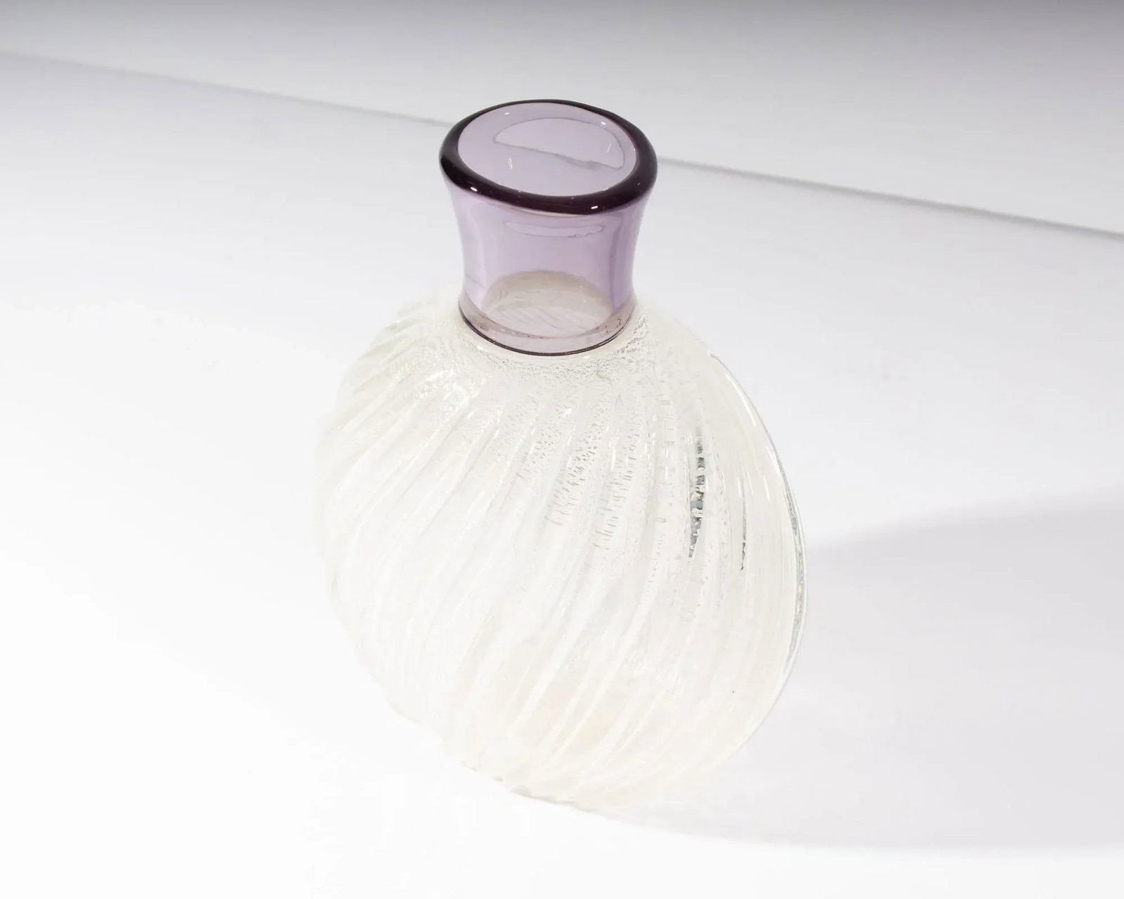Mikasa Amethyst and Silver Fleck Glass Vase by Larry Laslo - 4