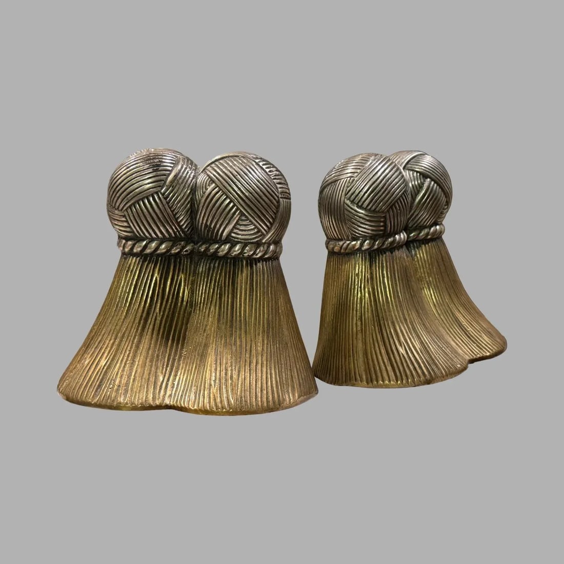 Vintage Brass Tassel Bookends - 2
