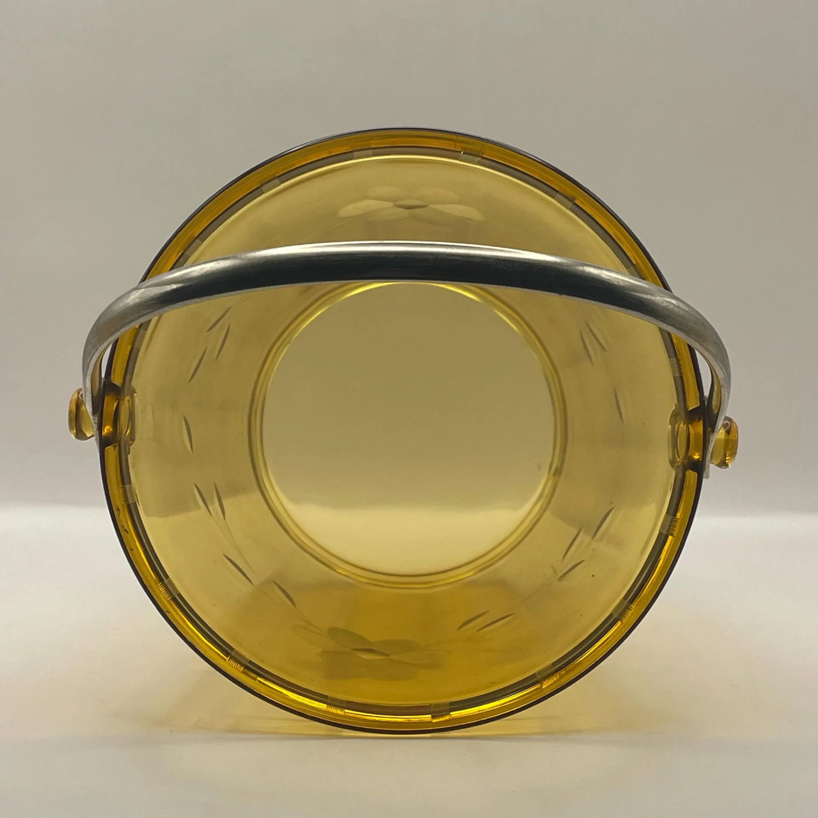 1930's Amber Etched Glass Ice Bucket - 7