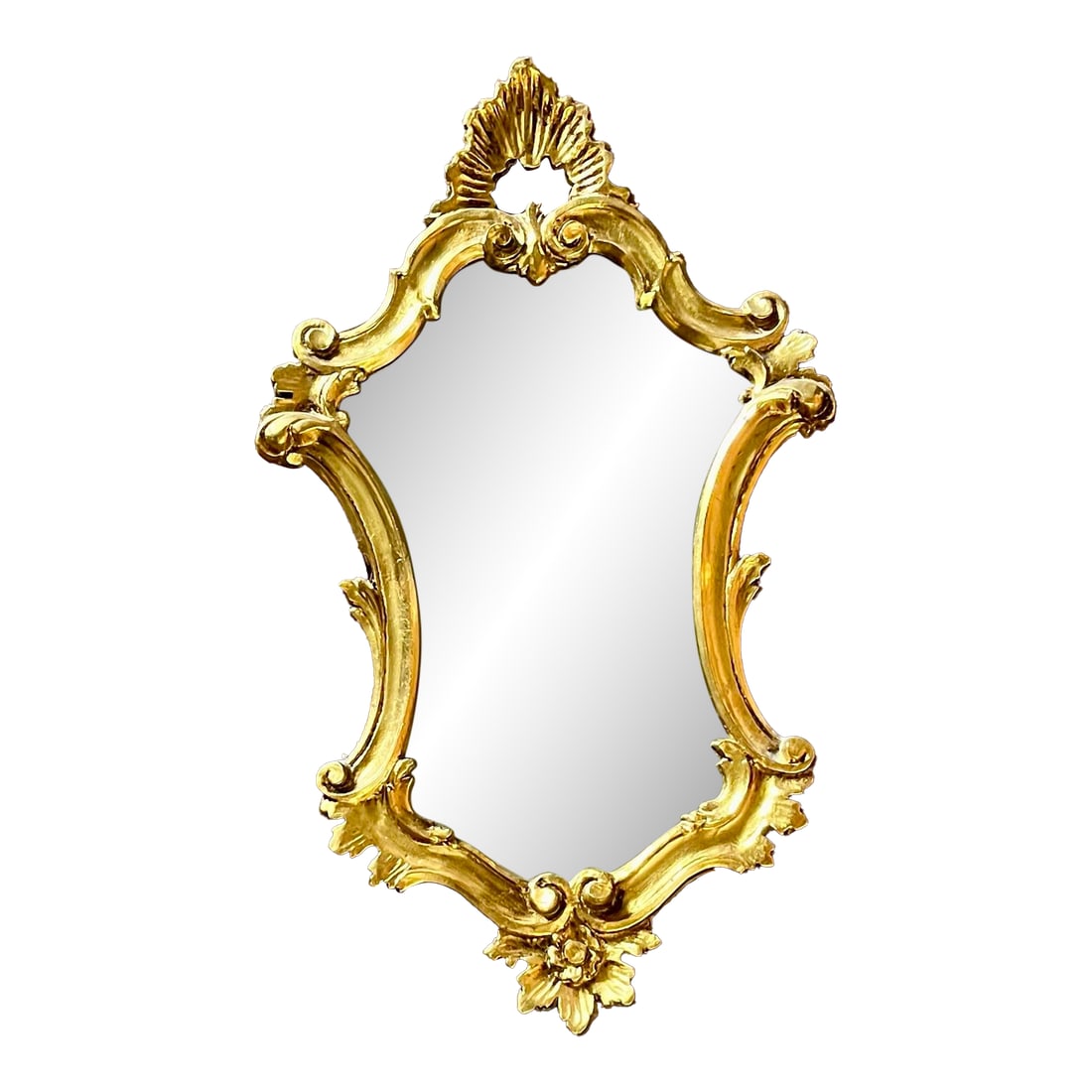Vintage Italian Rococo Style Depoze Gold Wall Mirror Made in Italy: This vintage Depoze framed mirror from Italy is a rare find in excellent condition. With a beautiful ornate style and a stunning gold color, it is sure to add a touch of elegance to any room. The