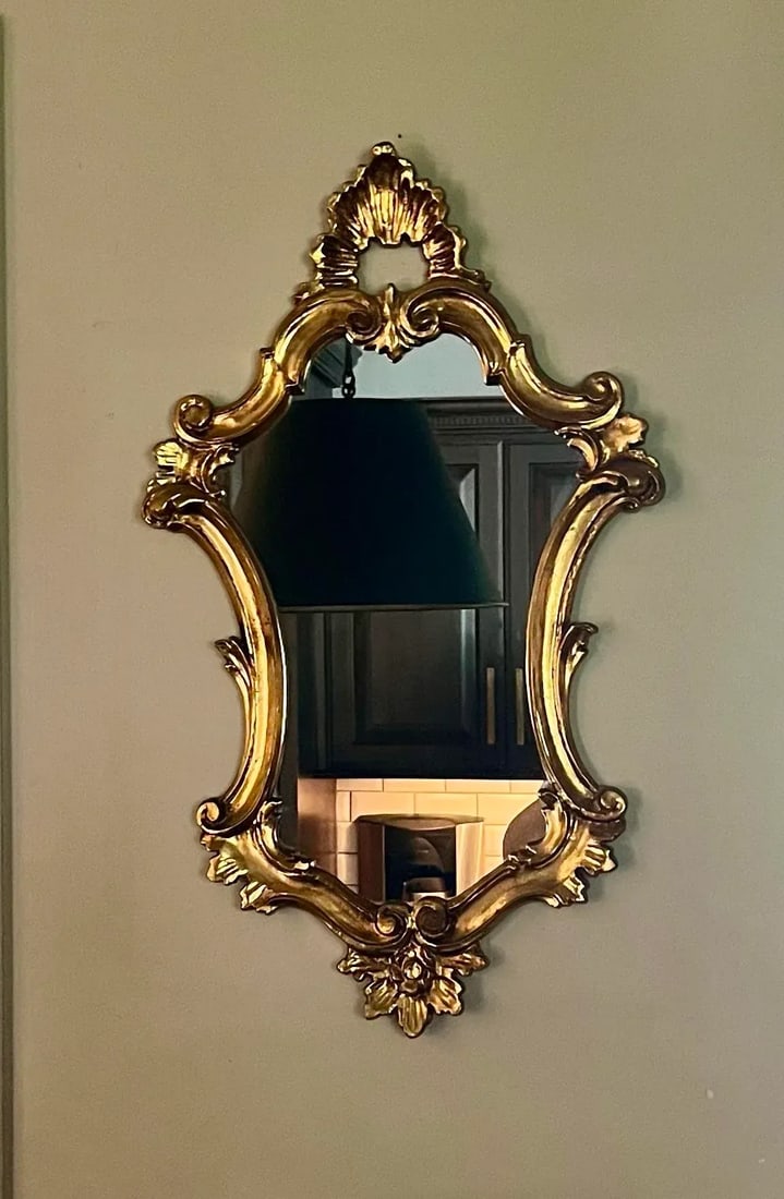 Vintage Italian Rococo Style Depoze Gold Wall Mirror Made in Italy - 3