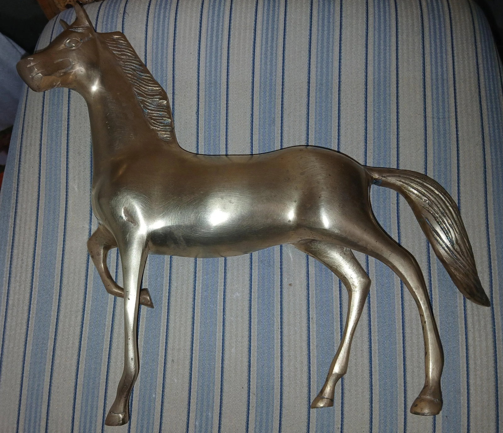 Mid Century Large Solid Brass Horse Statue - 5
