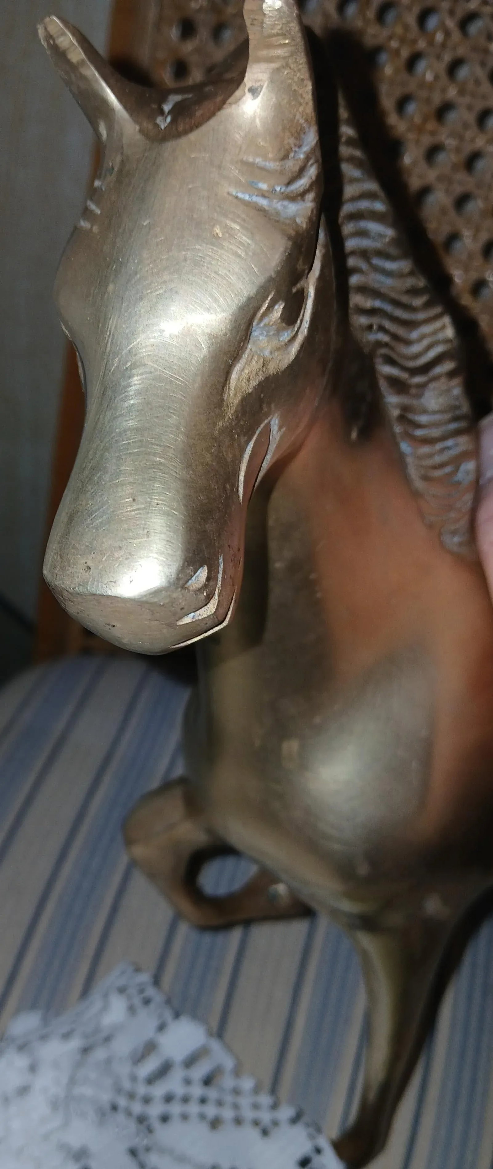 Mid Century Large Solid Brass Horse Statue - 6