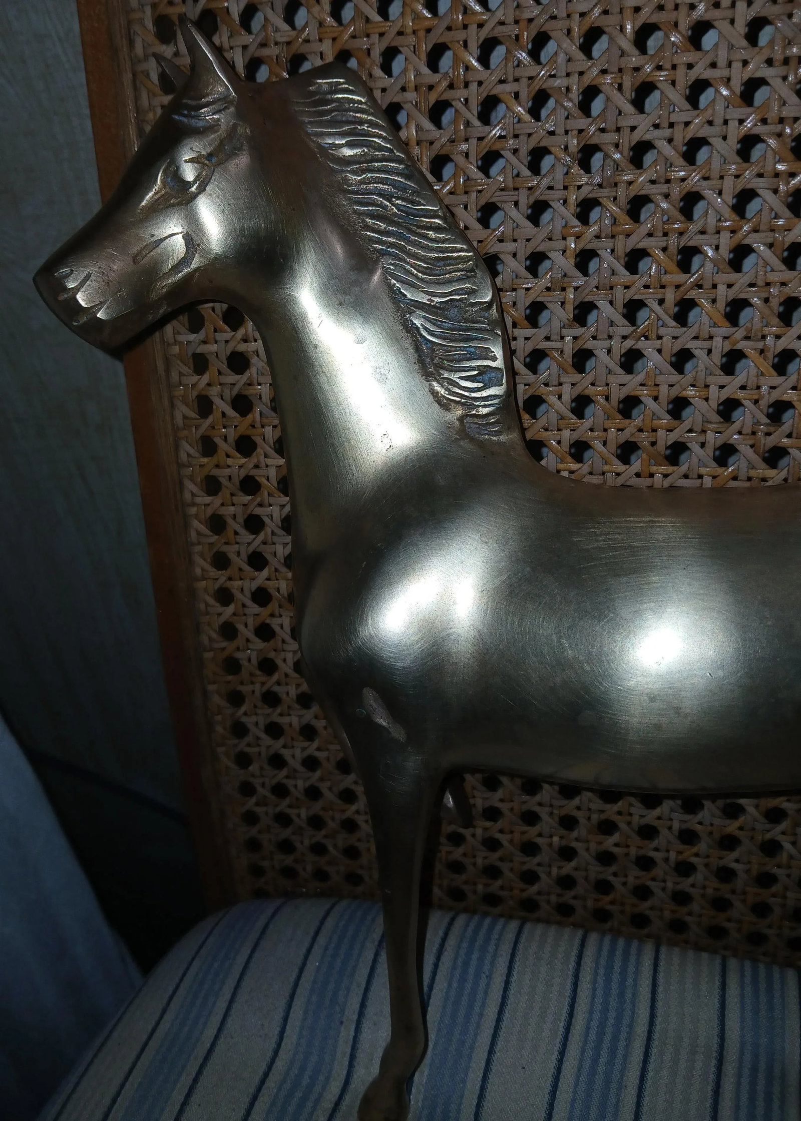 Mid Century Large Solid Brass Horse Statue - 8