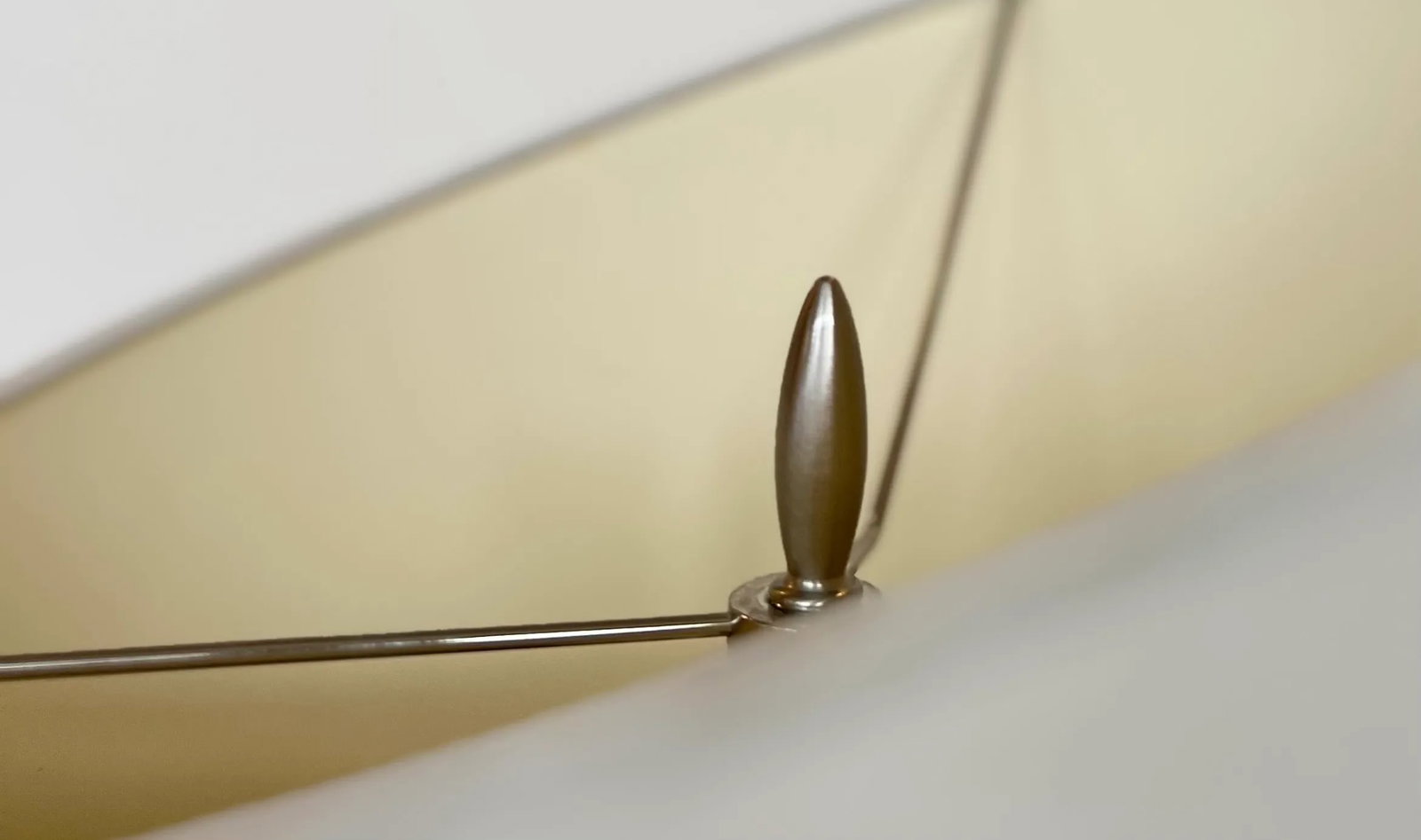 Postmodern Sculptural Diagonal Ring Table Lamp With Shade - Brushed Stainless Finish - 3