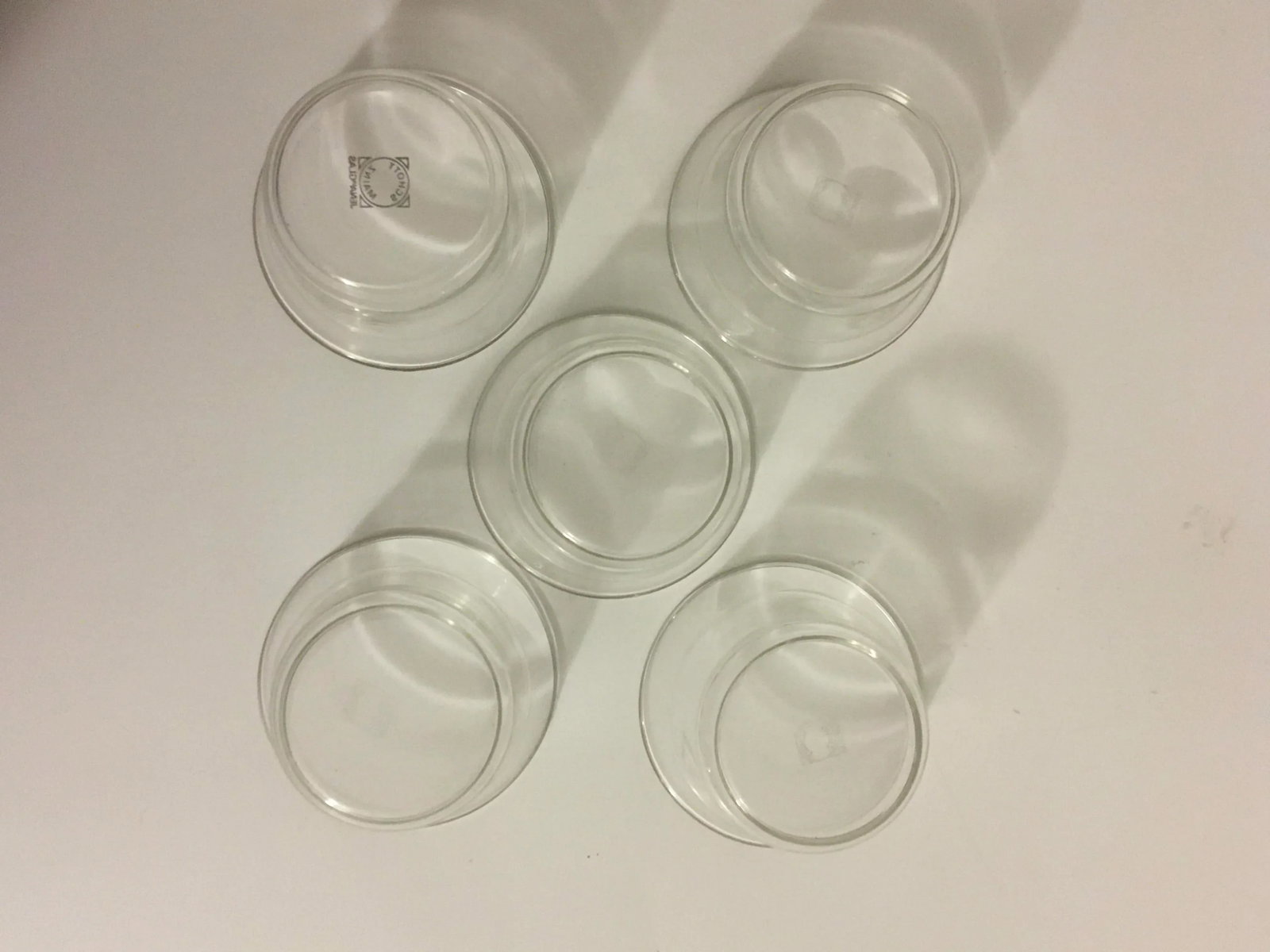 Vintage Glass & Chrome Teacups - Set of 5 - 6