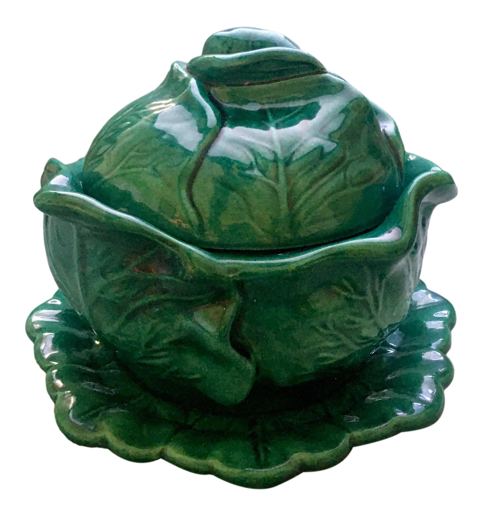 1960s Holland Mold Ceramic Cabbage Covered Dish: Charming cabbage serving dish made by the Holland Mold Co. Ships within 1-2 days using USPS. Arrives within 2-5 business days after receiving tracking. Condition: Alterations: Original Condition