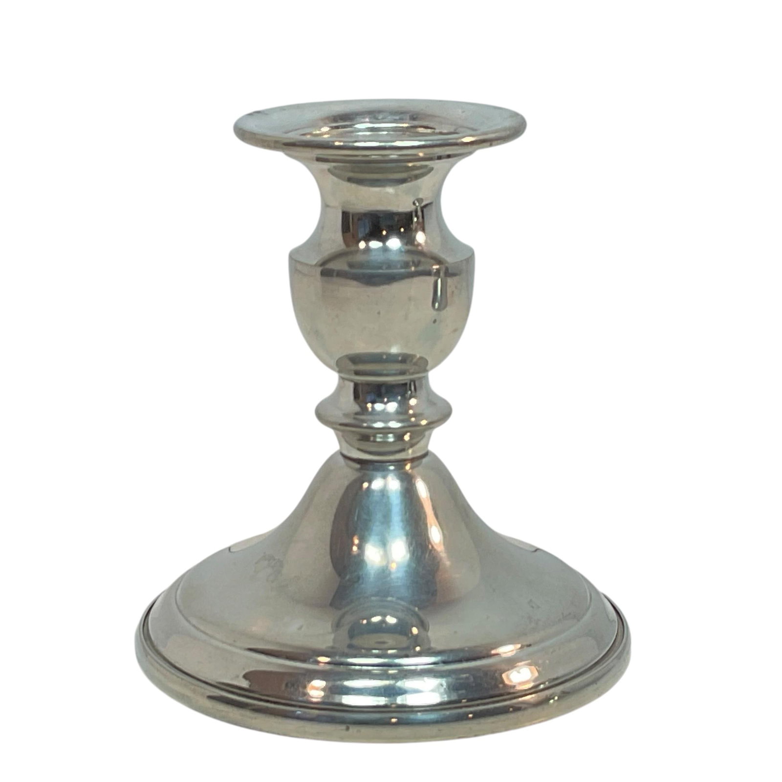 Vintage Web Pewter Candle Holders Weighted 4" - A Pair - 4