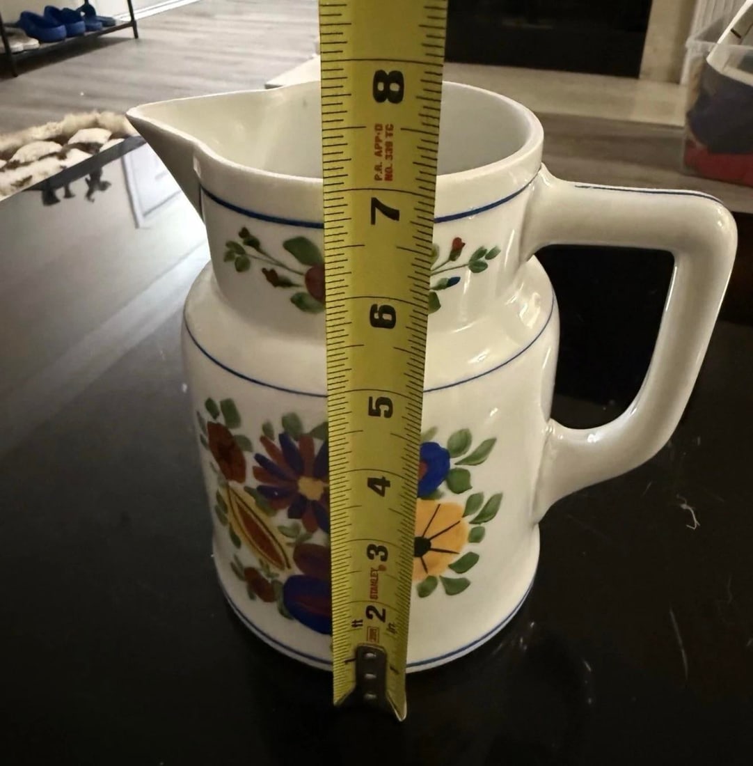 Vintage RKG Czechoslovakia Porcelain Serve Tea Pot Hand Painted 7in - 6