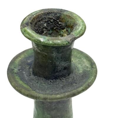 1970s Moroccan Tamegroute Glazed Candlestick Holder - 2