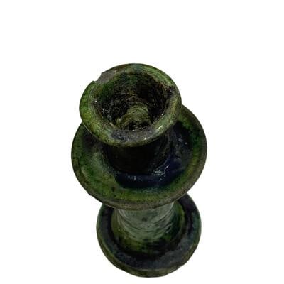 1970s Moroccan Tamegroute Glazed Candlestick Holder - 5