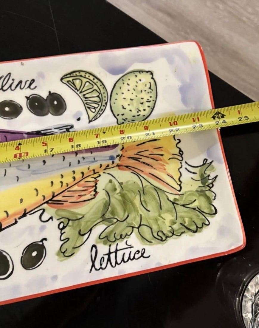 1990s Antica Fornace Italy Large Fish Platter 24in Hand Painted - 5