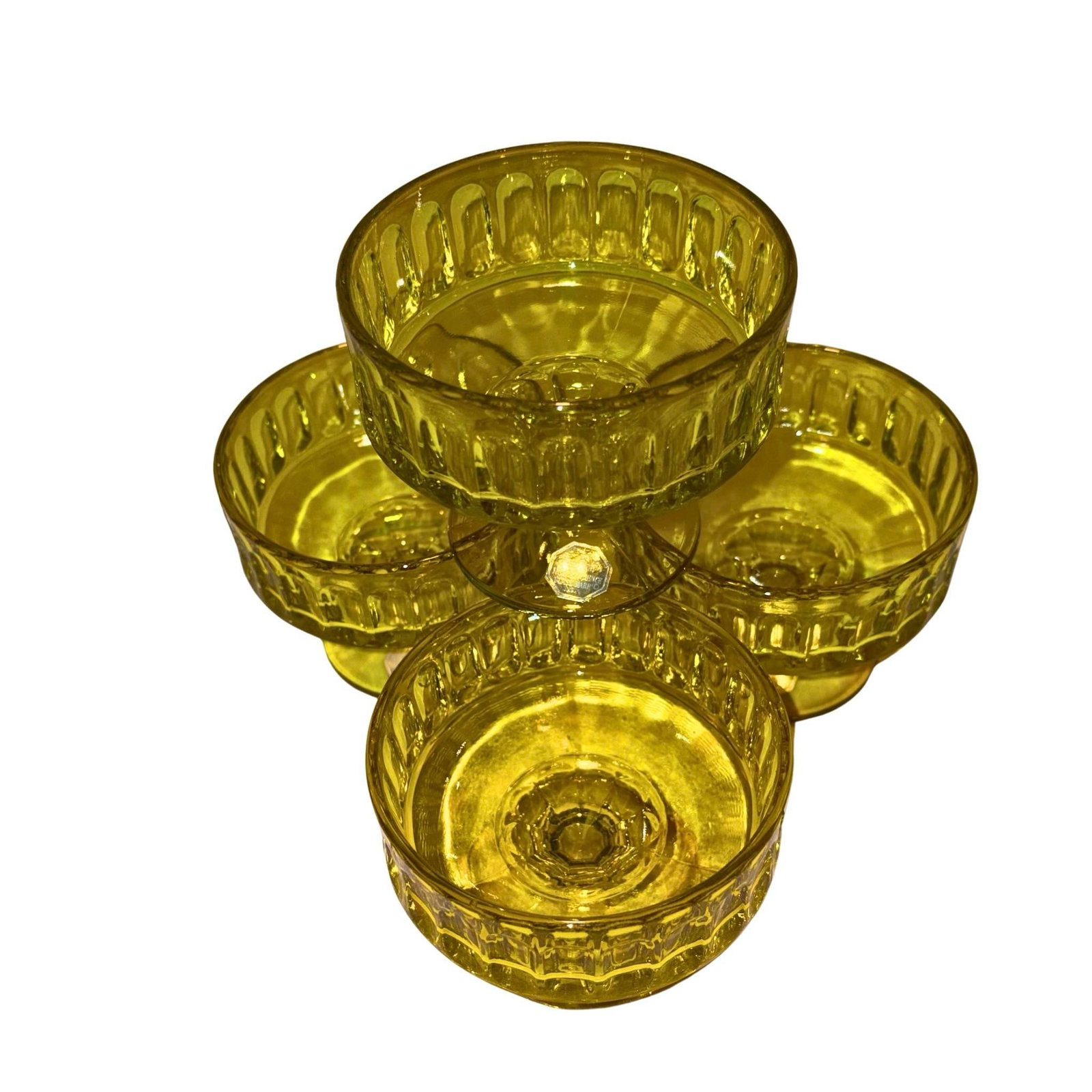 1969 Chartreuse Champagne/ Sherbet Glasses, S/4 - 2