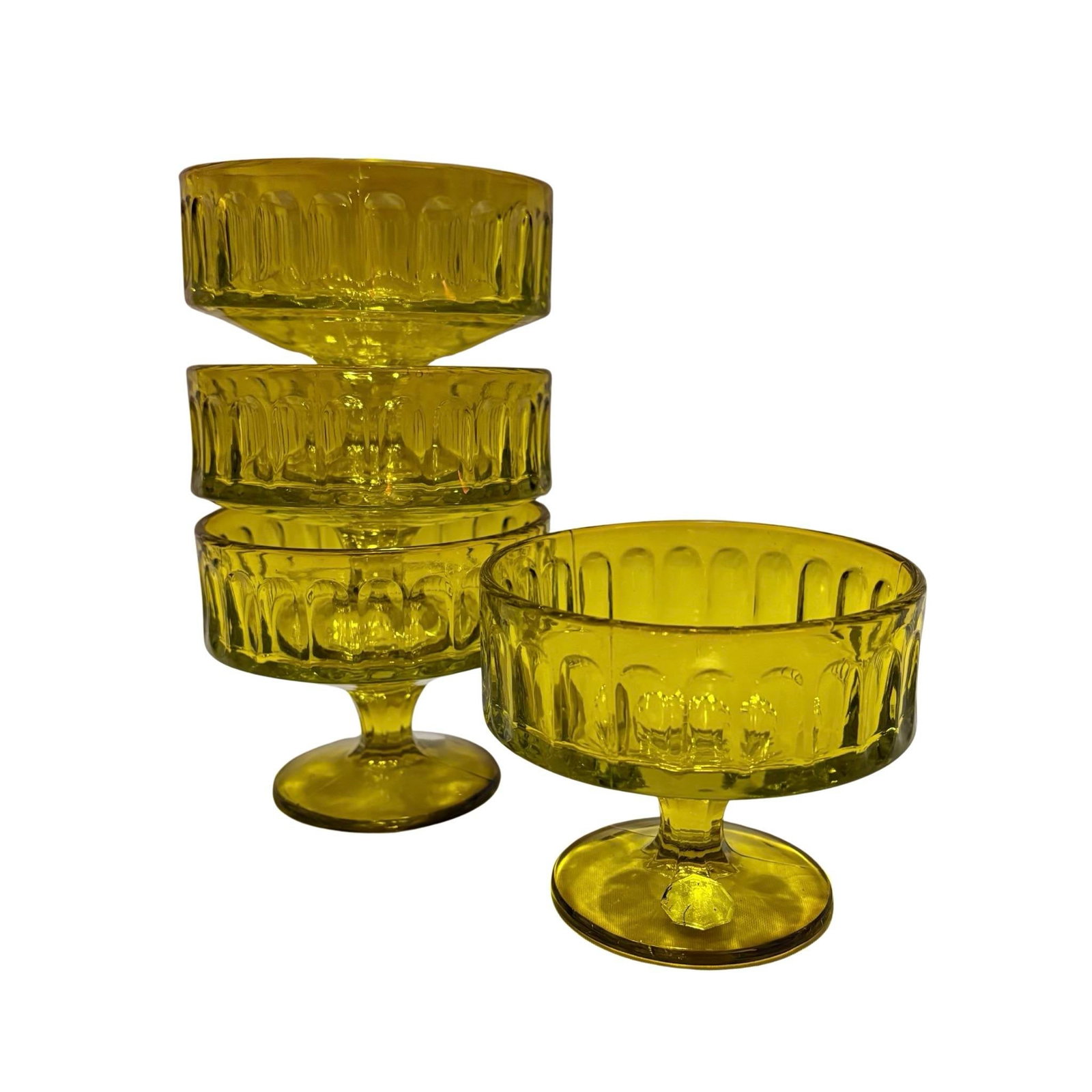1969 Chartreuse Champagne/ Sherbet Glasses, S/4 - 3