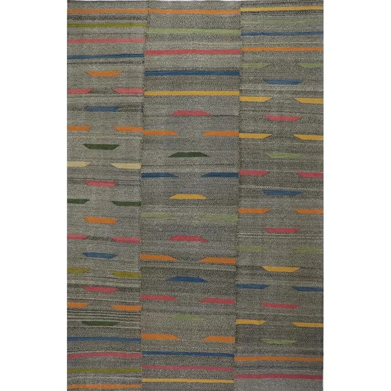 Handwoven Geometric Swedish Flatweave Area Rug 7'5" * 11'1" - 10