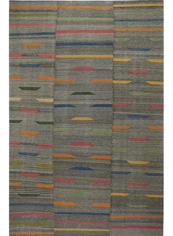 Handwoven Geometric Swedish Flatweave Area Rug 7'5" * 11'1": Swedish Style Flatweave area rug featuring a Geometric design. Hand-woven from natural wool and cotton. Condition: Imperfections: No Imperfections Condition Notes: Excellent condition, never used