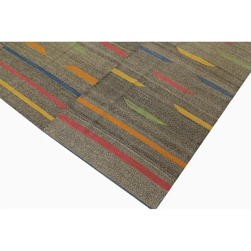 Handwoven Geometric Swedish Flatweave Area Rug 7'5" * 11'1" - 5