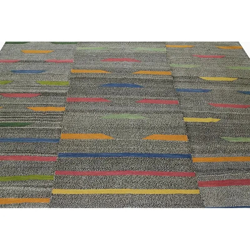 Handwoven Geometric Swedish Flatweave Area Rug 7'5" * 11'1" - 8