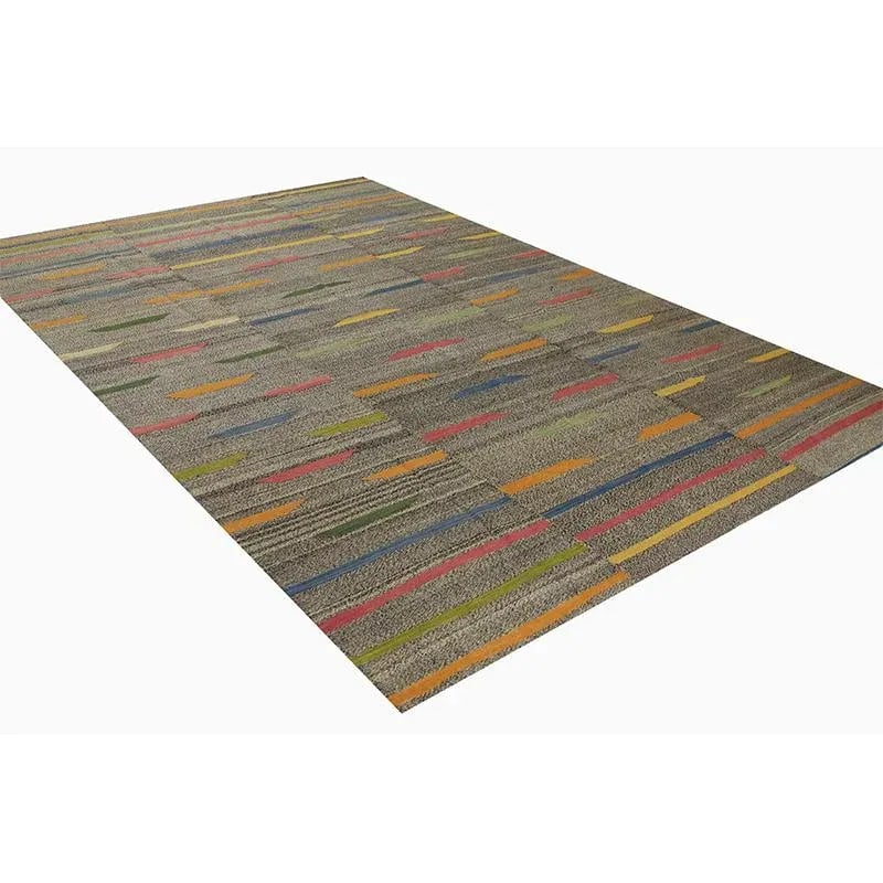 Handwoven Geometric Swedish Flatweave Area Rug 7'5" * 11'1" - 9