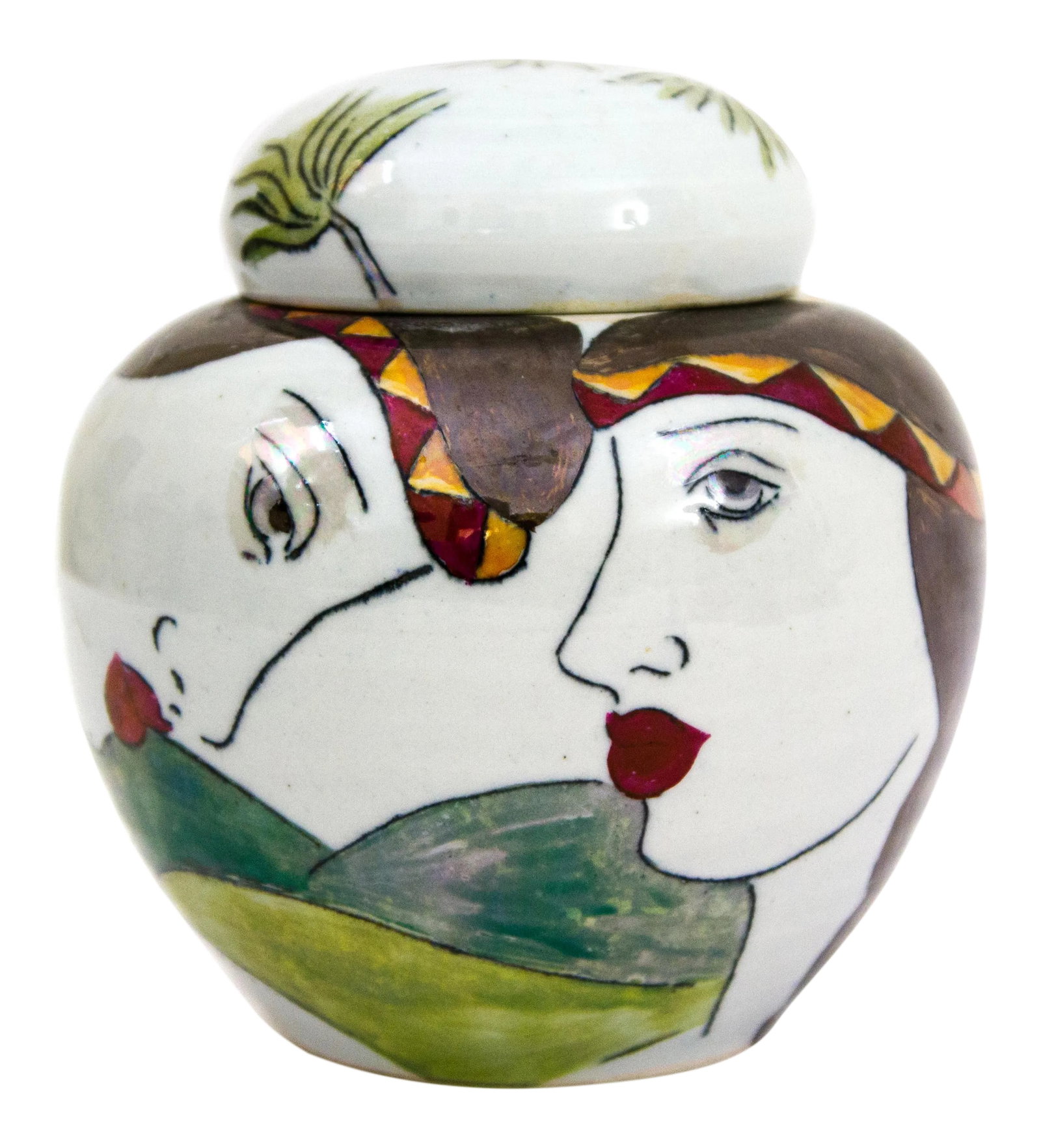 1980s Postmodern William Alexander Studio Art Pottery Lidded Jar: William Alexander (b1935 -1988) started his ceramics career in Europe as a potter in Germany and an Apprentice Master in Switzerland. When he moved back to the United States, he helped establish and
