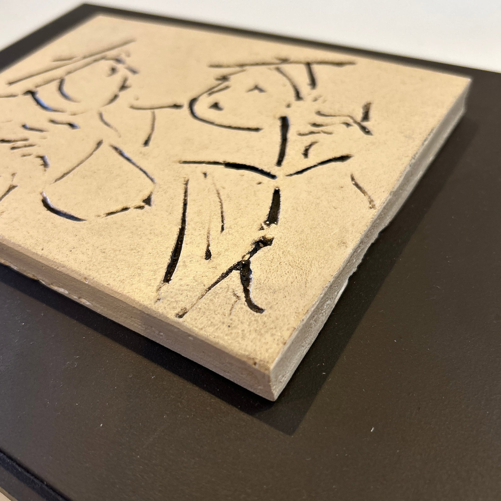 Incised Drawing/Sculptural Panel Attributed to David Bryce - 4