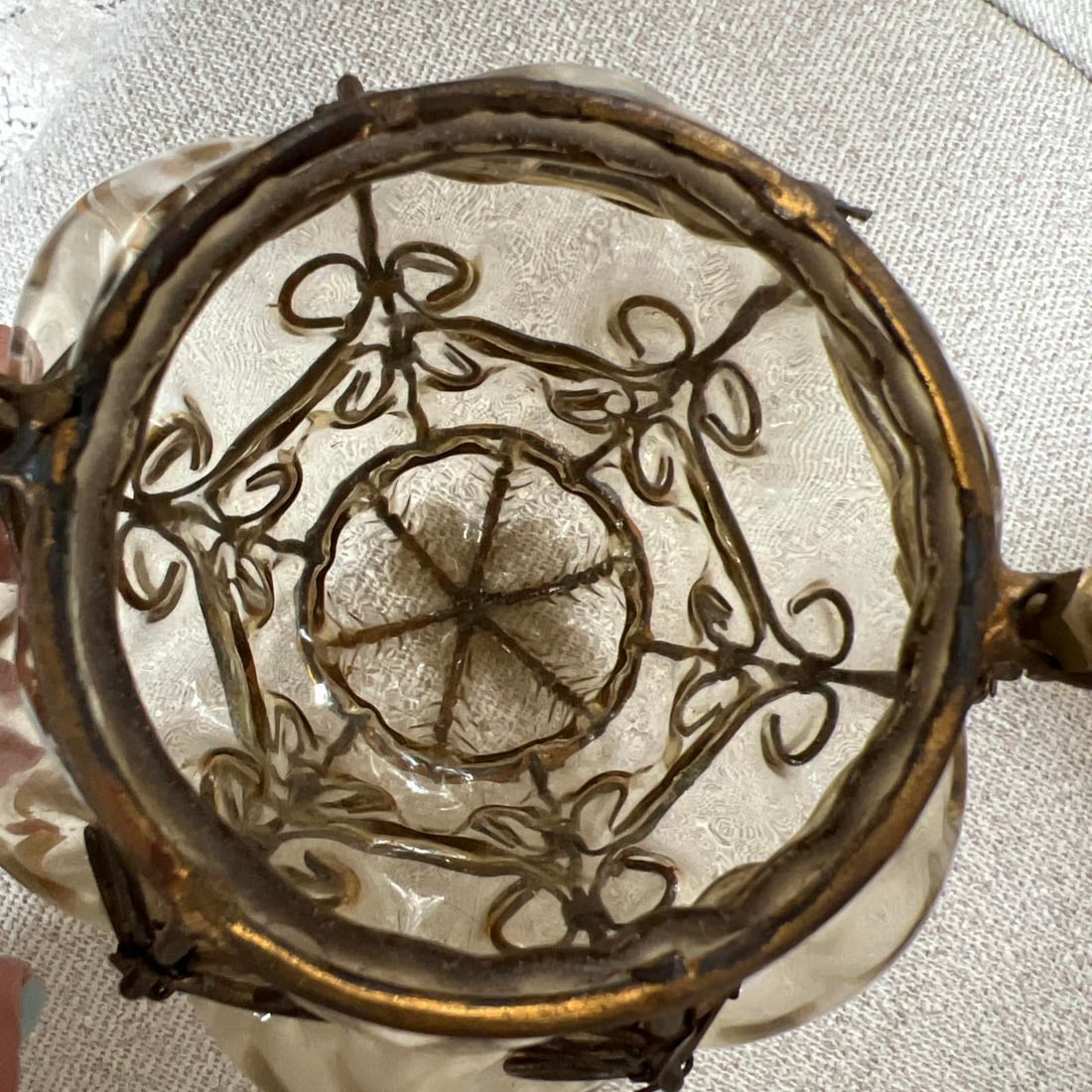 Seguso Murano Hand-Blown Glass Lantern With Sculptural Metal Cage 1930s to 1950s - 11