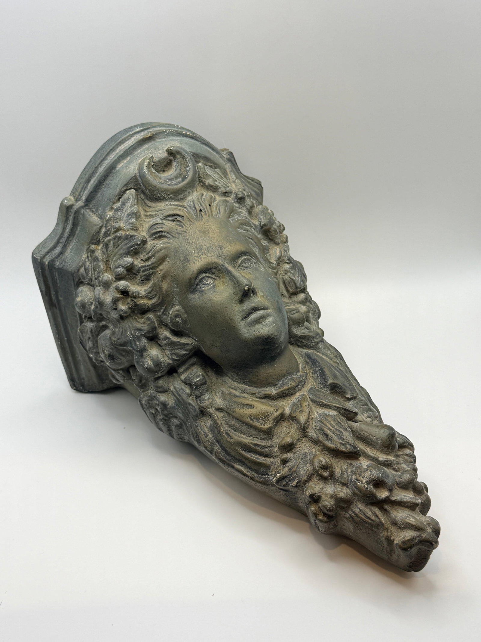 Vintage Architectural Woman Bracket Plaster Antique-Finish Wall Corbel Sculpture - 2
