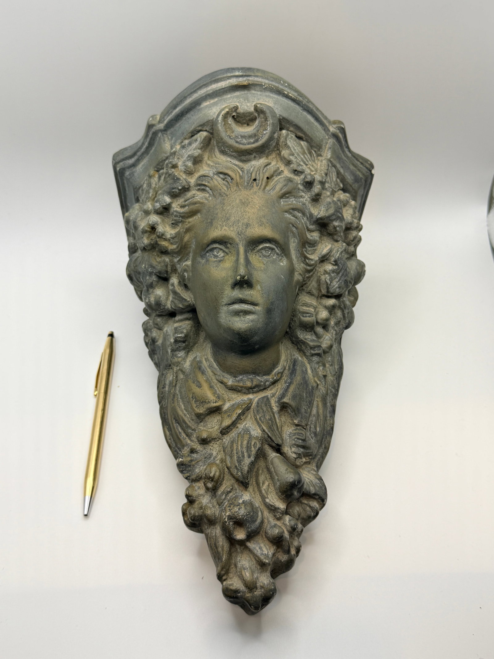 Vintage Architectural Woman Bracket Plaster Antique-Finish Wall Corbel Sculpture - 5