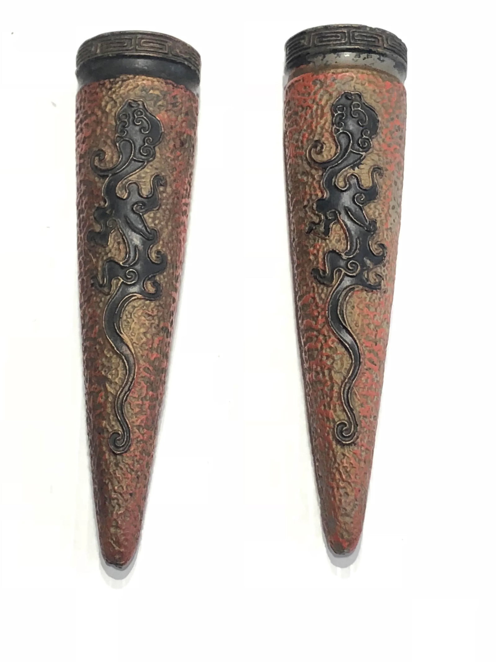 Japanese Cone Shaped Wall Pockets - a Pair - 5