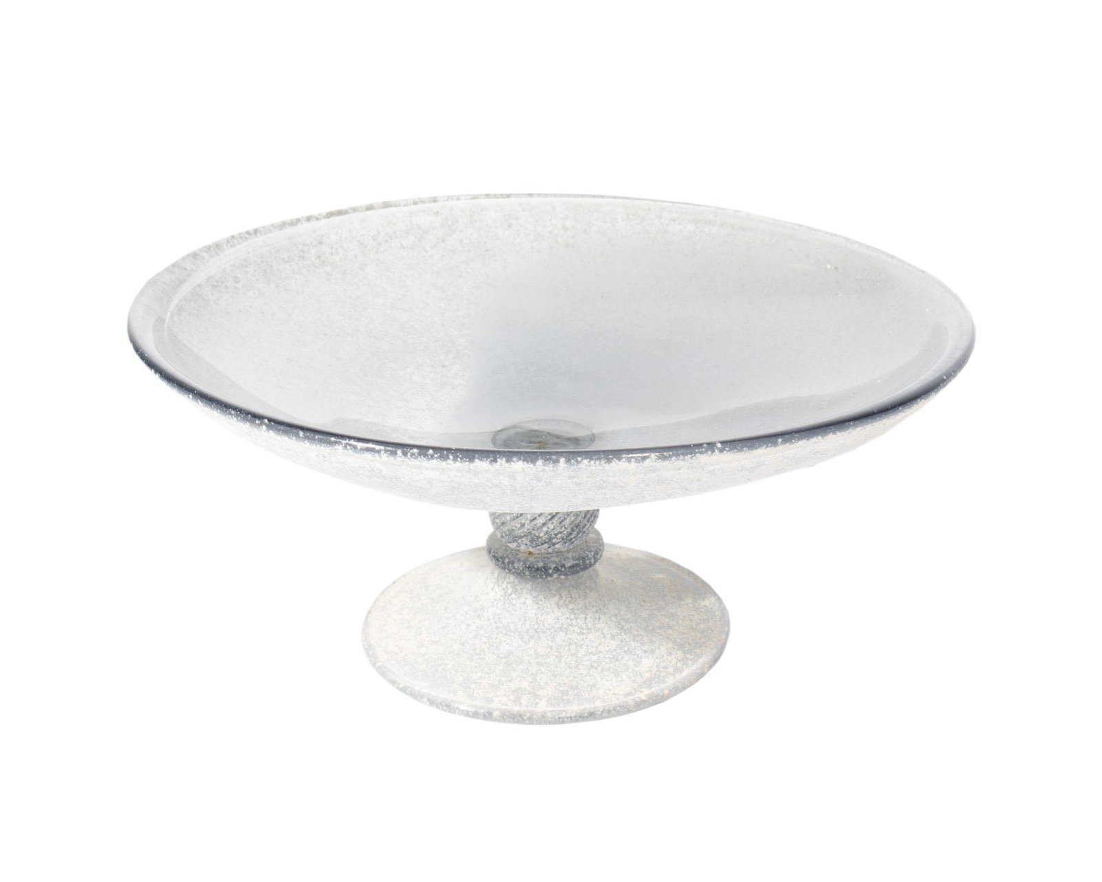 Gray Scavo Art Glass Compote - 2