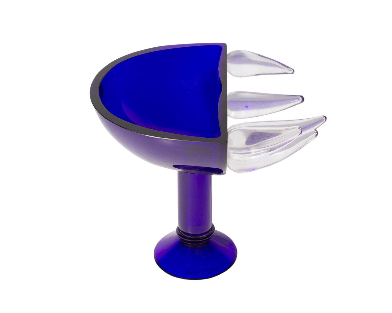 David Sobotka Alchymie Praha Limited Edition Blue Glass Compote - 2