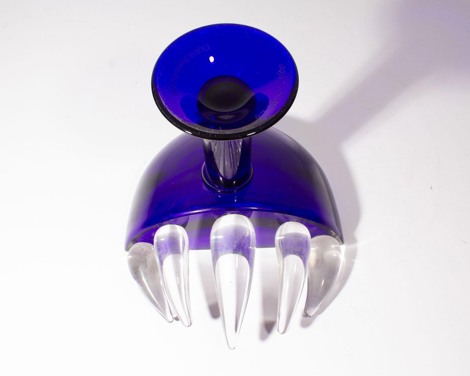 David Sobotka Alchymie Praha Limited Edition Blue Glass Compote - 4