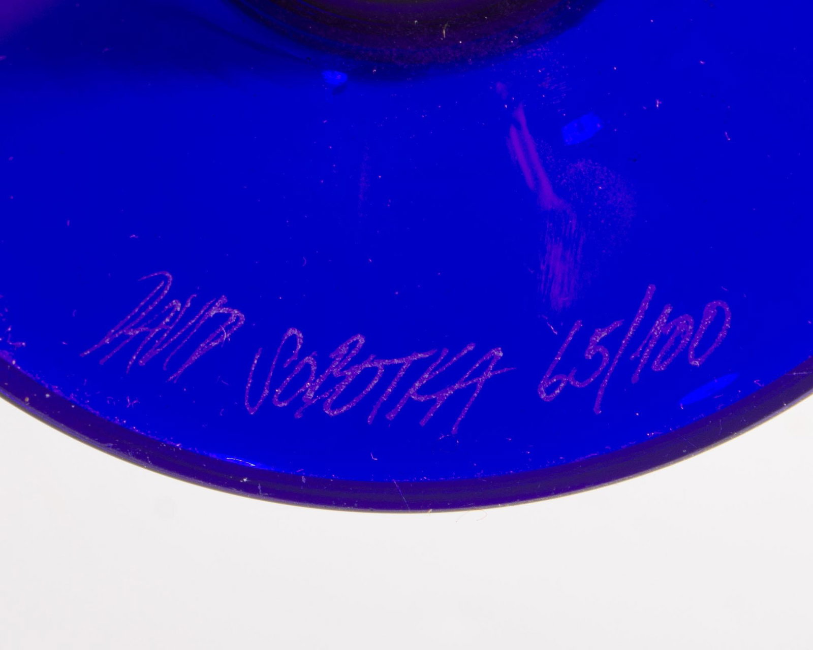 David Sobotka Alchymie Praha Limited Edition Blue Glass Compote - 6