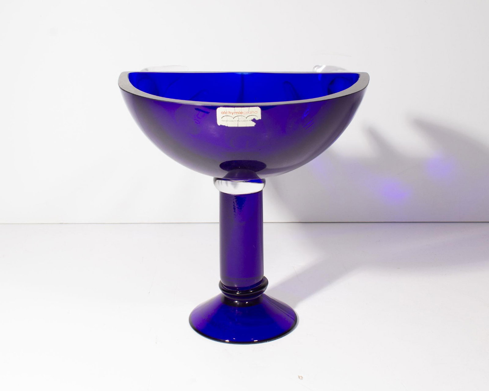 David Sobotka Alchymie Praha Limited Edition Blue Glass Compote - 8
