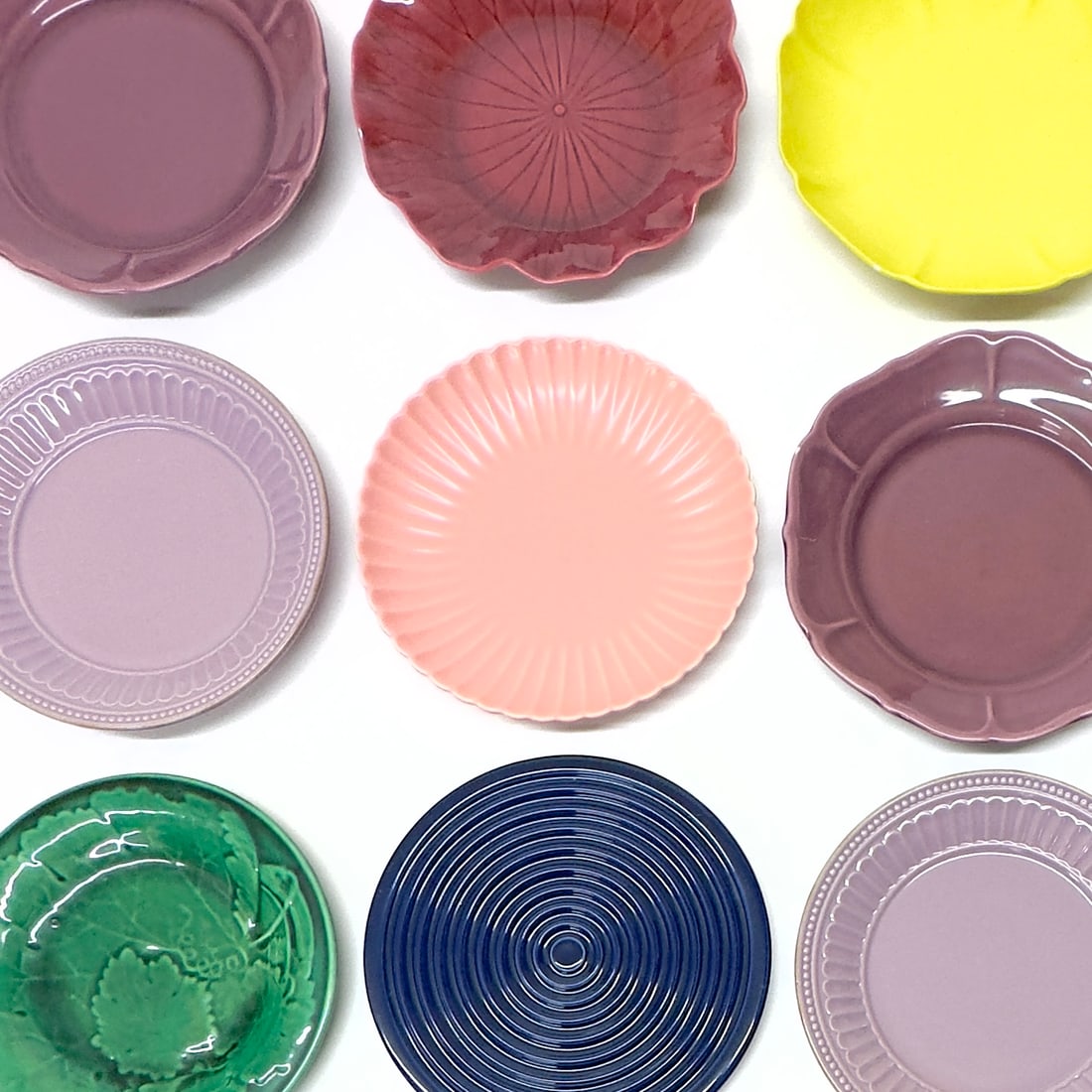 All Over Color Jewel-Toned Textured Ceramic Side Plate Curation - Group of 12 - 2