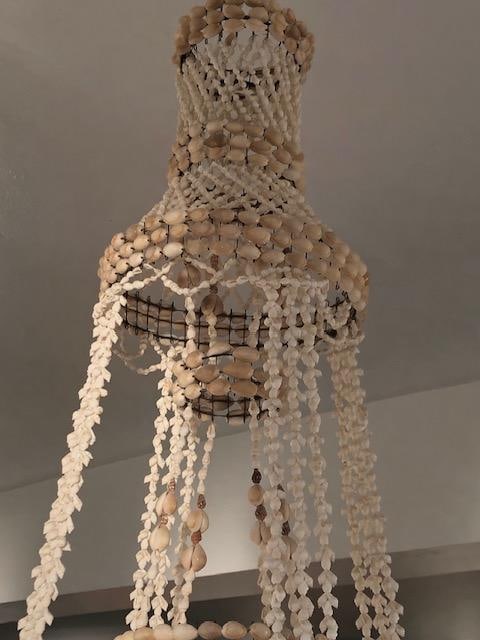 1970s Large Vintage Seashell Chandelier / Hanging Plant Hanger - Boho Chic - 2