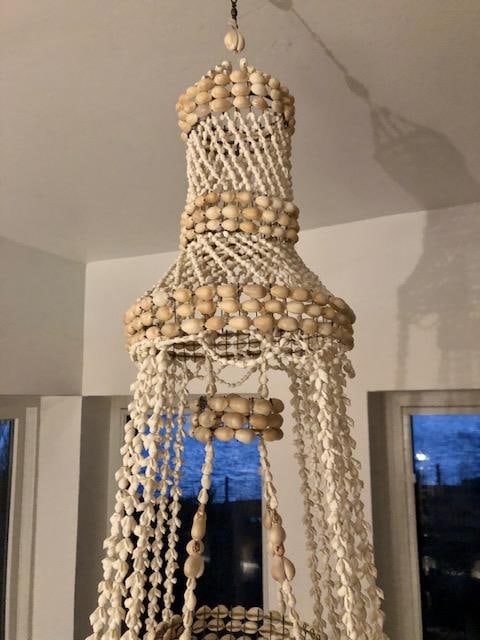 1970s Large Vintage Seashell Chandelier / Hanging Plant Hanger - Boho Chic - 4