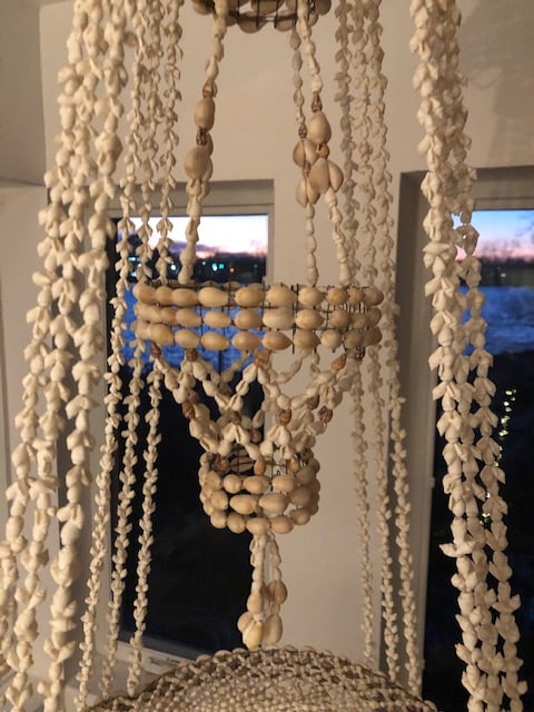 1970s Large Vintage Seashell Chandelier / Hanging Plant Hanger - Boho Chic - 6