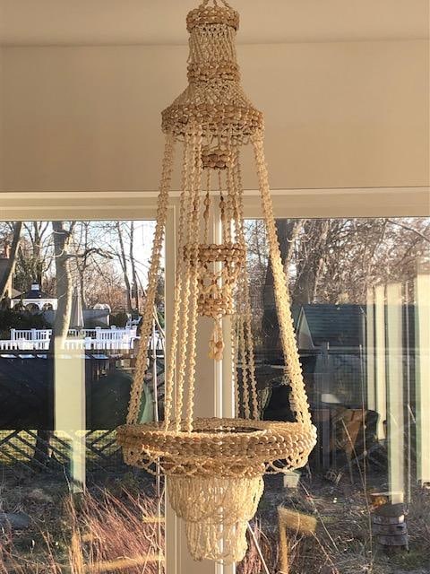 1970s Large Vintage Seashell Chandelier / Hanging Plant Hanger - Boho Chic - 8